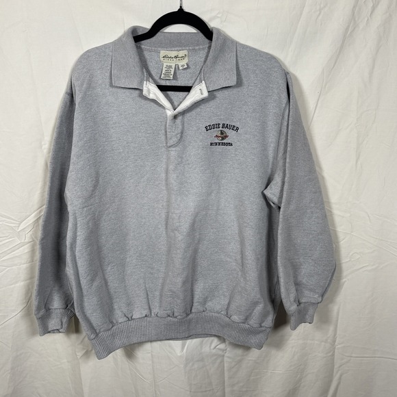 Vintage Eddie Bauer 90's Minnesota pullover sweatshirt collared men's size small - Picture 1 of 6